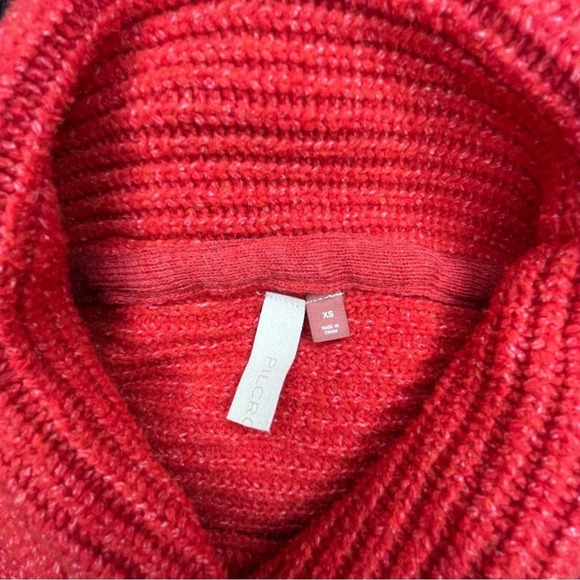 Pilcro Oversized Knit Cowl-Neck Sweater in Red/Orange Size X-Small - Picture 11 of 14
